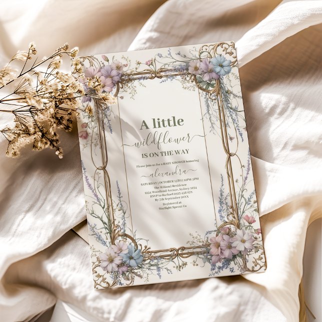 A Little Wildflower Girl Baby Shower Invitation (Creator Uploaded)
