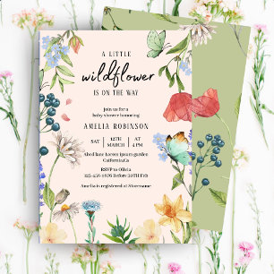 A Little Wildflower Girl Baby Shower Invitation