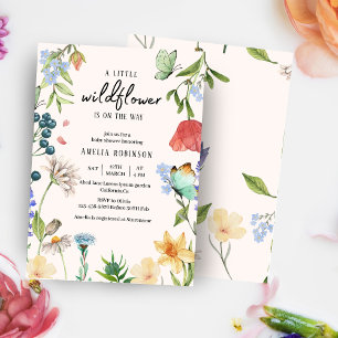 A Little Wildflower Girl Baby Shower Invitation