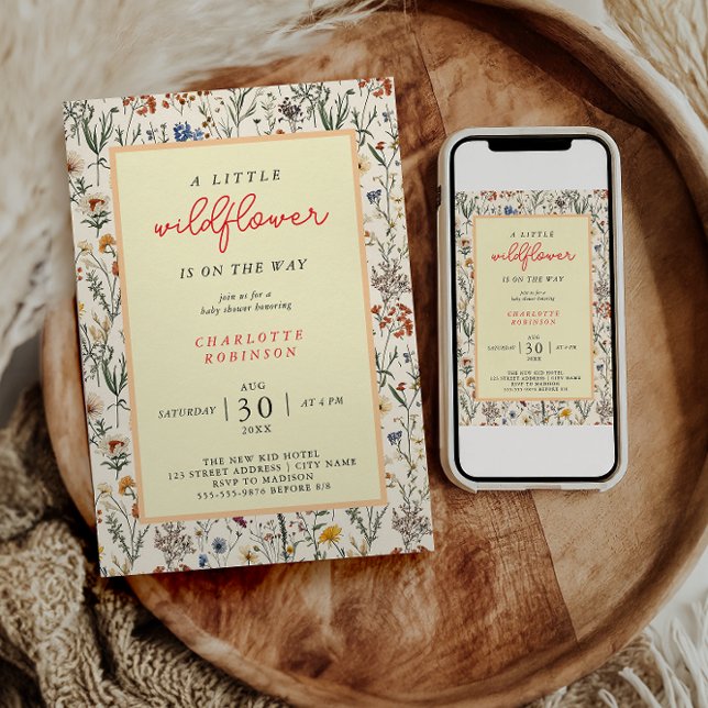A Little Wildflower Girl Baby Shower Invitation (Creator Uploaded)