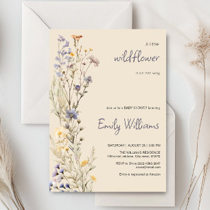 A little wildflower girl baby shower invitation