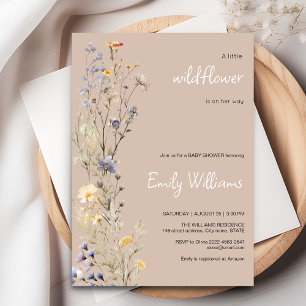 A little wildflower girl baby shower invitation