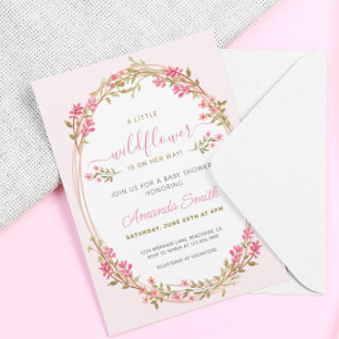 A Little Wildflower Girl Baby Shower Invitation