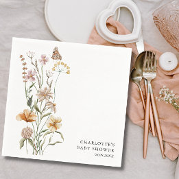A Little Wildflower Girl Baby Shower Napkin