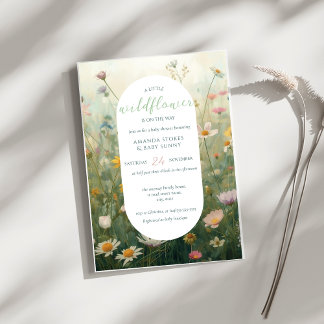 A Little Wildflower Girl Boho Baby Shower Invitation
