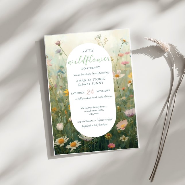 A Little Wildflower Girl Boho Baby Shower Invitation (Creator Uploaded)
