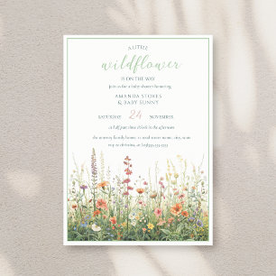 A Little Wildflower Girl Boho Baby Shower Invitation