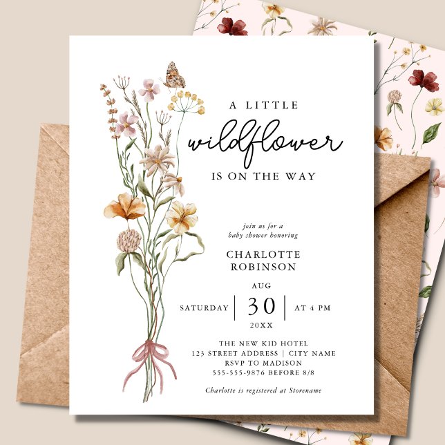 A Little Wildflower Girl Budget Baby Shower Invite (Creator Uploaded)