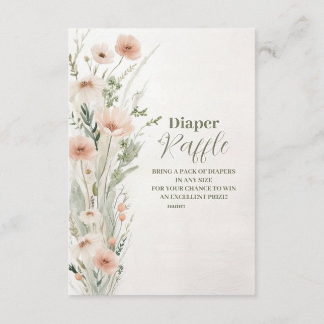 A Little Wildflower Girl  Diapper Raffle Enclosure Card (Front)