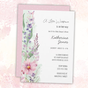  A Little Wildflower Girl Elegant Baby Shower   Invitation