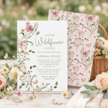 A Little Wildflower Girl Pink Baby Shower