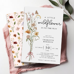 A Little Wildflower Girl Small Budget Baby Shower  Invitation