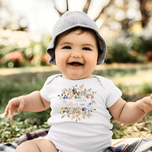 A Little Wildflower Is Here Personalised Baby Bodysuit