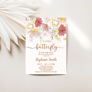 A Little Wildflower Is On Her Way Baby Shower Girl Invitation