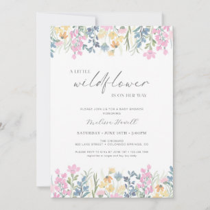A Little Wildflower Is On Her Way Baby Shower Invitation