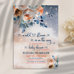 A Little Wildflower Is On Her Way Girl Baby Shower Invitation