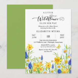 A Little Wildflower Is On Her Way Girl Baby Shower Invitation