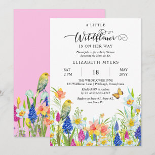 A Little Wildflower Is On Her Way Girl Baby Shower Invitation