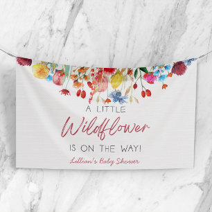 A Little Wildflower Is On The Way Baby Shower Banner