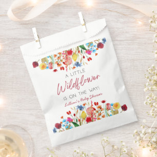 A Little Wildflower Is On The Way Baby Shower Favour Bags