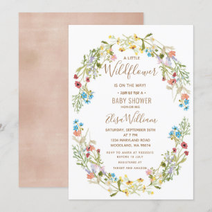 A little Wildflower is on the way Baby Shower  Inv Invitation