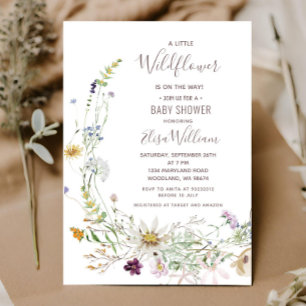 A little Wildflower is on the way Baby Shower  Inv Invitation