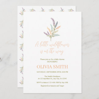A Little Wildflower Is On The Way Baby Shower Invitation