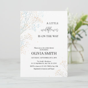 A Little Wildflower Is On The Way, Baby Shower Invitation