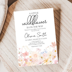 A Little Wildflower Is On The Way Baby Shower Invitation