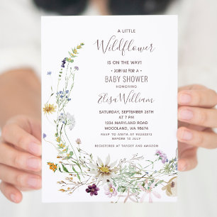 A little Wildflower is on the way Baby Shower  Invitation