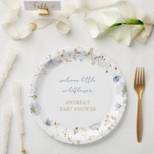 A Little Wildflower Is On The Way Baby Shower Paper Plate