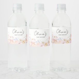 A Little Wildflower Is On The Way Baby Shower Water Bottle Label