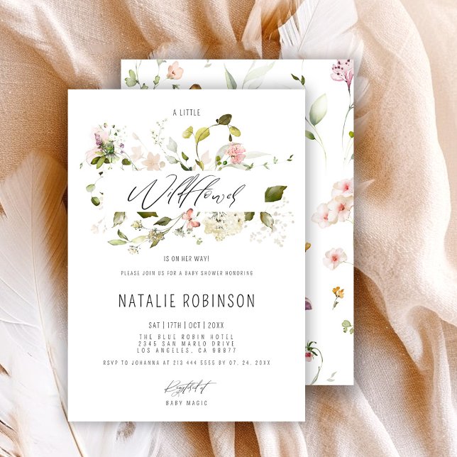 A Little Wildflower Is On The Way Boho Baby Shower Invitation (Creator Uploaded)