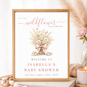 A Little Wildflower Is On The Way Boho Baby Shower Poster
