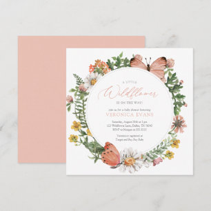 A Little Wildflower is on the Way Girl Baby Shower Invitation