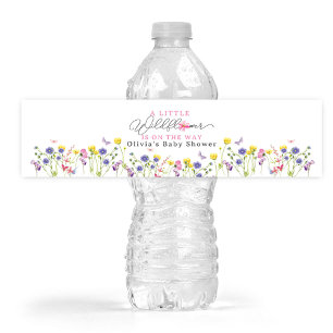 A Little Wildflower Is On The Way Water Bottle Label