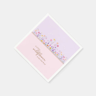A Little Wildflower Modern Delicate Baby Shower Napkin