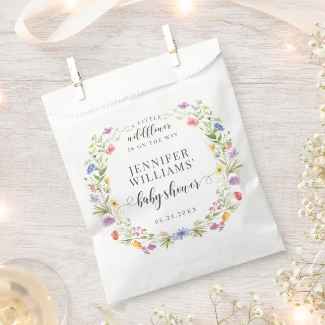 A little wildflower rustic baby girl shower candy favour bags (Clipped)