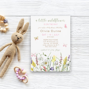 A Little Wildflower Watercolor Baby Shower  Invitation
