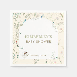 A little Wildflower Wild Flower Baby Shower Napkin