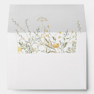 A Little Wildflower Yellow Watercolor Baby Shower Envelope