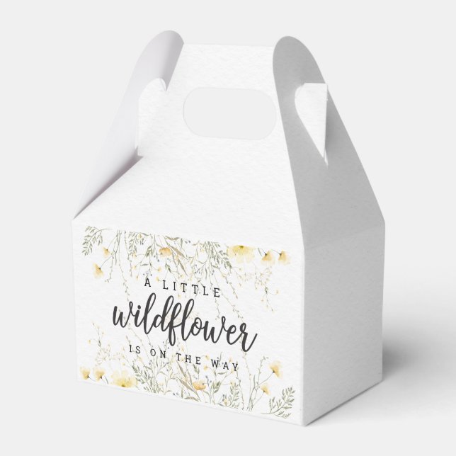 A Little Wildflower Yellow Watercolor Baby Shower Favour Box (Front Side)