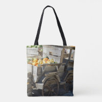 A Little Wooden Truck of Pumpkins and Gourds on a