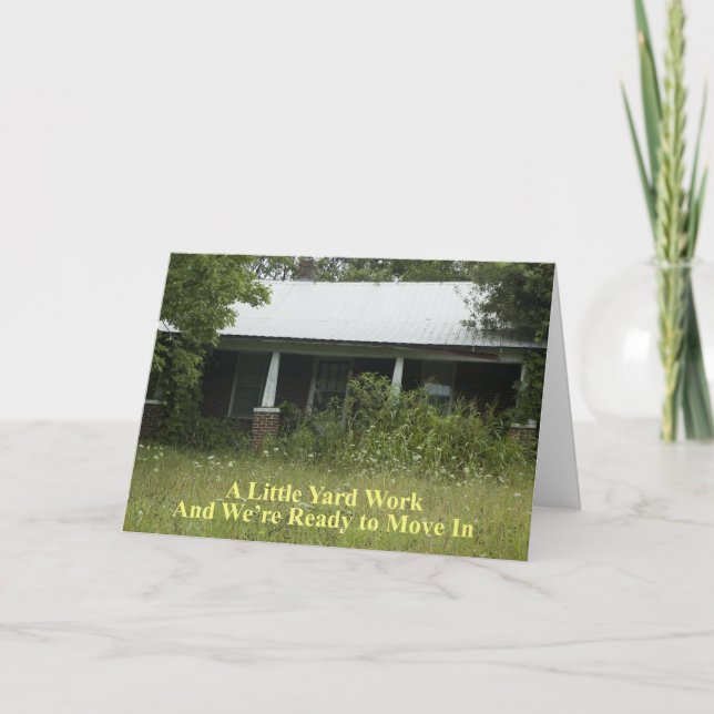 A Little Yard Work - Funny Change of Address Announcement (Front)