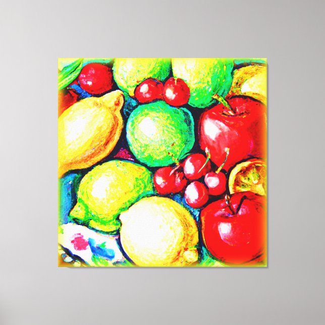 A Lively Fruits Painting. Buy Now Canvas Print (Front)