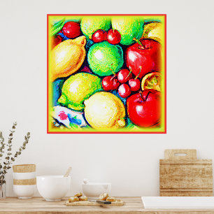A Lively Fruits Painting. Buy Now Poster