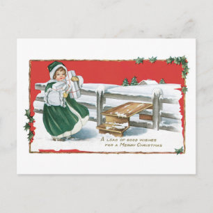 A Load of Good Wishes for a Merry Christmas Holiday Postcard