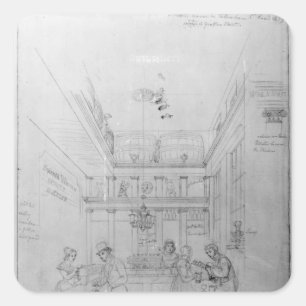 A London Liquor Shop, 1839 Square Sticker