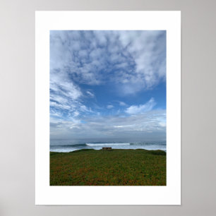 A Lone Bench California Colour Photography Poster