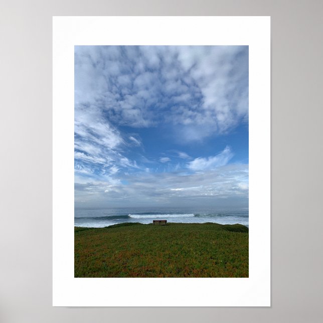 A Lone Bench California Colour Photography Poster (Front)